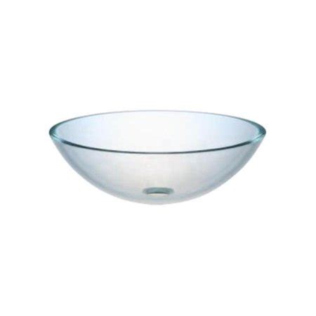 Ambassador Marine Half Sphere Glass Vessel Clear Smooth Glass Sink, 12-Inch Diameter x 4 3/4-Inch Deep