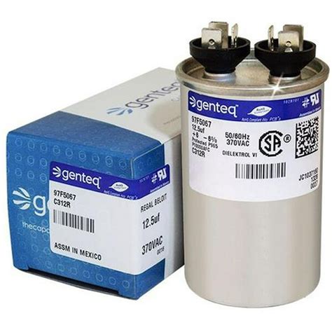 Featured Product American Standard - 45 + 7.5 uF MFD x 370 VAC Genteq Replacement Dual Capacitor Round # C34575R / 27L947