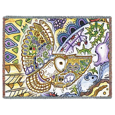 Barn Owl - Animal Spirits Totem - Sue Coccia - Cotton Woven Blanket Throw - Made in The USA (72x54)