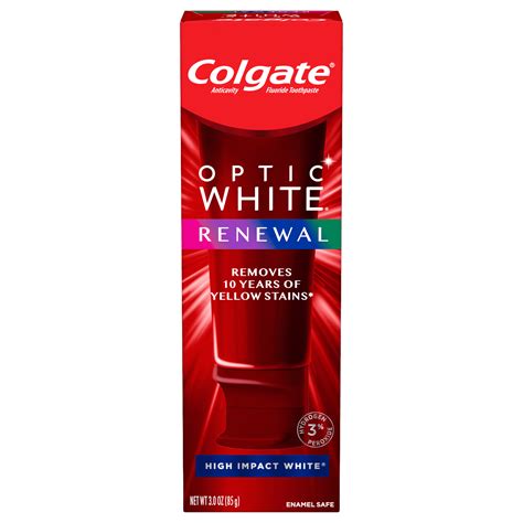 🔥 Hot Deals Colgate Optic White Renewal Teeth Whitening Toothpaste, High Impact White, 3 Oz, 3 Pack