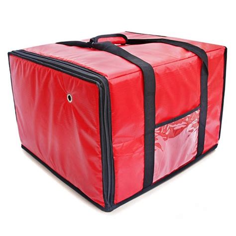 Best Promo FSE IPDB-618R Insulated Pizza Food Delivery Bag, 18-Inch x 18-Inch x 13-Inch, Zipper, Red, Fits Five 16" Pizza Boxes, or Four 18" Pizza Boxes