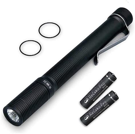 Foursevens Preon P2 MKIII LED Flashlight, Mini Pocket EDC Flashlight with Clip, High CRI, Multiple Configurable Modes including Strobe & Beacon (Electroless Nickel)