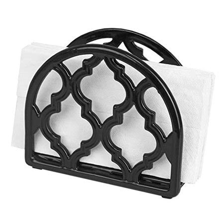 Best Deal 🛒 Home Basics Cast Iron Paper Napkin Holder/Freestanding Tissue Dispenser for Kitchen Countertops, Dining, Picnic Table, Indoor & Outdoor Use, Black