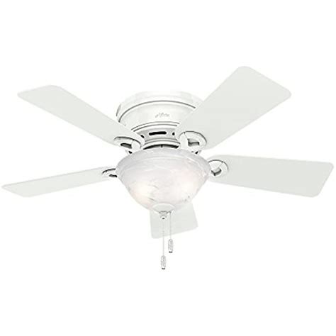 Super Brands Hunter Fan Company 51022 Hunter Conroy Indoor Low Profile Ceiling Fan with LED Light and Pull Chain Control, 42", Snow White Finish