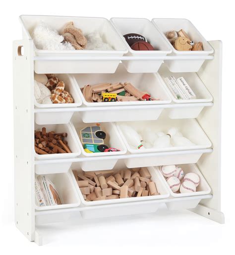 Kids Toy Storage Organizer W/ 12 Plastic Bins White/White White Includes Hardware