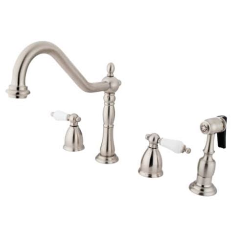 Kingston Brass KB1798PLBS Heritage 8-Inch Centerset Kitchen Faucet, Brushed Nickel