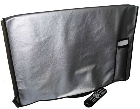 Large Flat Screen TV (65") Vinyl Padded Dust Sliver Color Covers Ideal for Outdoor Locations Such as Restaurants, Hotels, Marinas or Poolside Locations (65" Cover - 60" x 4" x 35.5")
