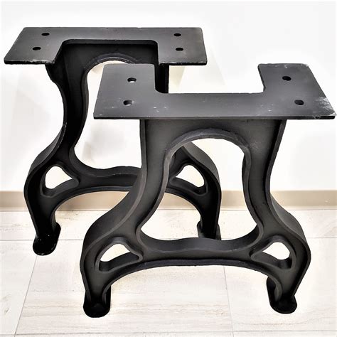 Metal Table Legs Cast Iron Dining Table Legs,Industrial Black Desk Legs Bench Legs,Rustic Heavy Duty DIY Furniture Legs,Square Tube Coffee Table Legs 2 PCS(28" Height 24" Wide)