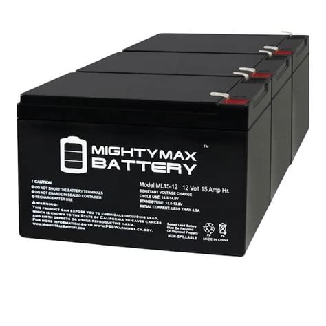 Up To 40% OFF Mighty Max Battery 12V 15AH F2 Replaces E-Scooter 36V System Watt Comp - 3 Pack Brand Product