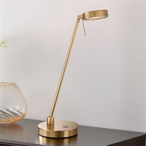 Buy 1 get 1 🔥 Modern LED Gold Table Lamp, LMS Brushed Gold Desk Lamp with On/Off Switch, 9W 3000K Warm Modern LED Nightstand Light Work Lamp for Bedroom,Living Room, Office, LMS-007-YT
