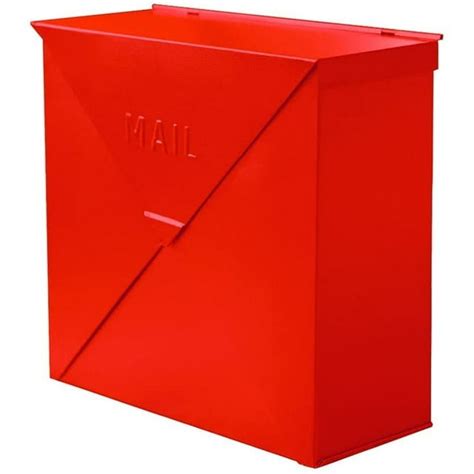 Up To 40% OFF NACH MB-6300RD Chicago Red Industrial Style Mailbox - Wall Mounted, Glossy Red, 10" x 10" x 4"