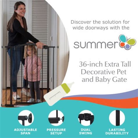Flash Deals - 50% OFF Summer Infant Extra Tall & Extra Wide Safety Gate, 29.5 - 53 Inch Wide & 38" Tall, for Doorways & Stairways, with Auto-Close & Hold-Open, Grey
