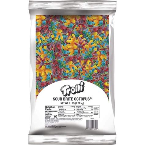 Trolli Sour Brite Octopus, 5 LB Resealable Bulk Sour Gummy Bag