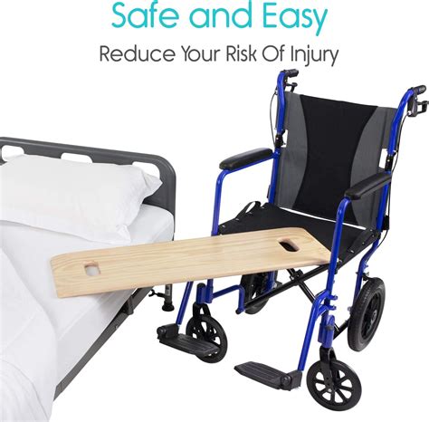 Vive Transfer Board - Patient Slide Assist Device for Transferring Patient from Wheelchair to Bed, Bathtub, Toilet, Car - Bariatric Heavy Duty Wooden Sliding Transport Platform (30" x 7.5")